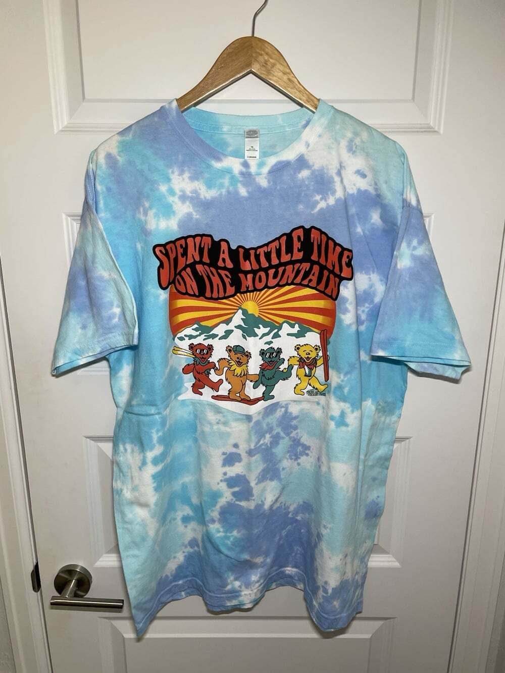 Grateful Dead Mens XL Tie Died Tshirt Shred Bears Spent little time on Mountain